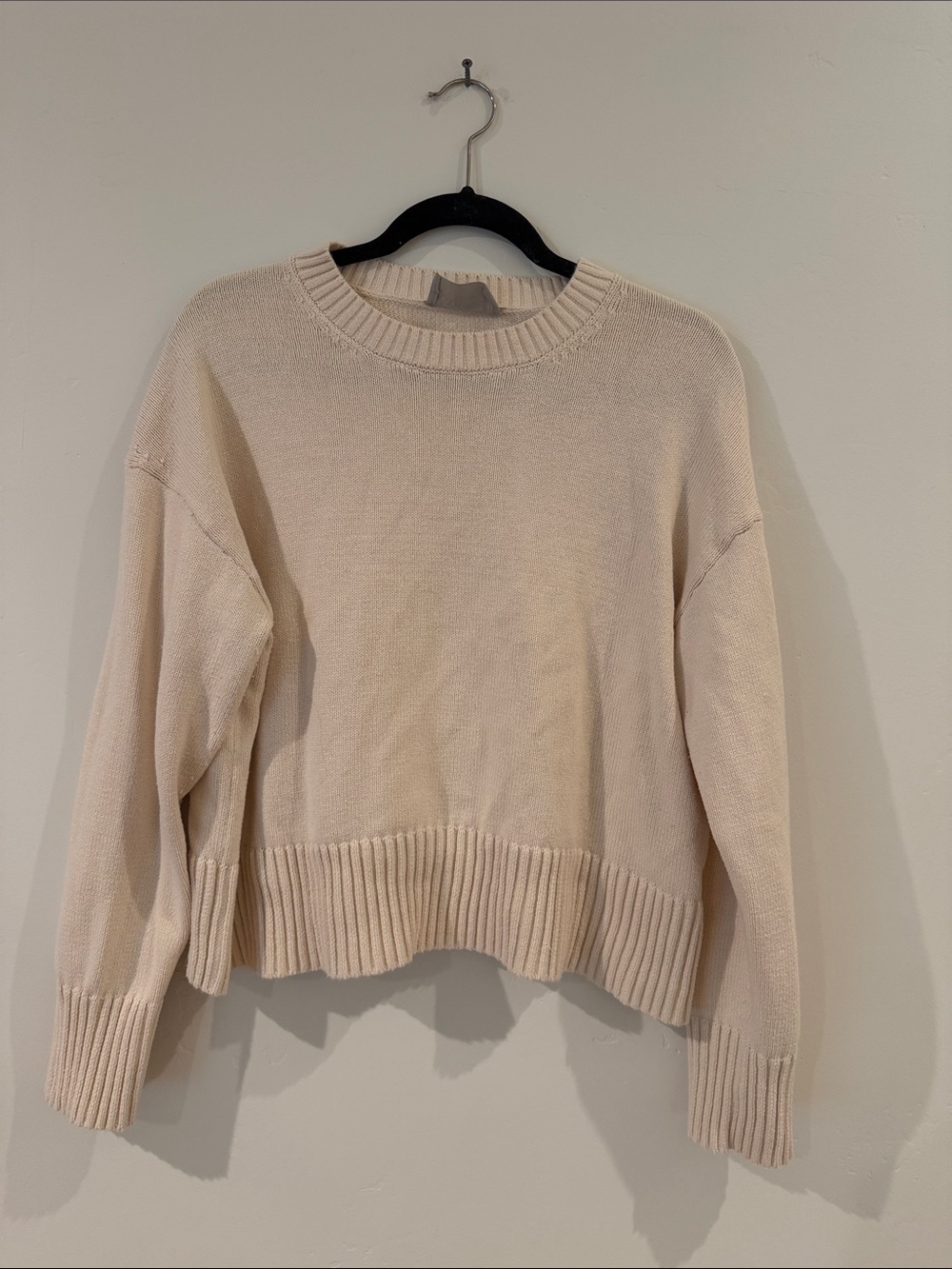 Everlane Cream Boxy Cotton Cotton Women’s Sweater